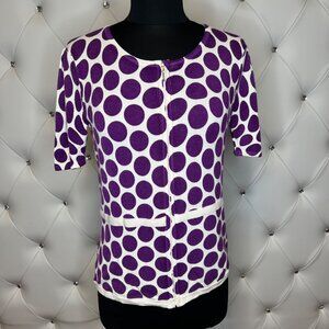 Escio Purple Polka Dot Women's Top Size L